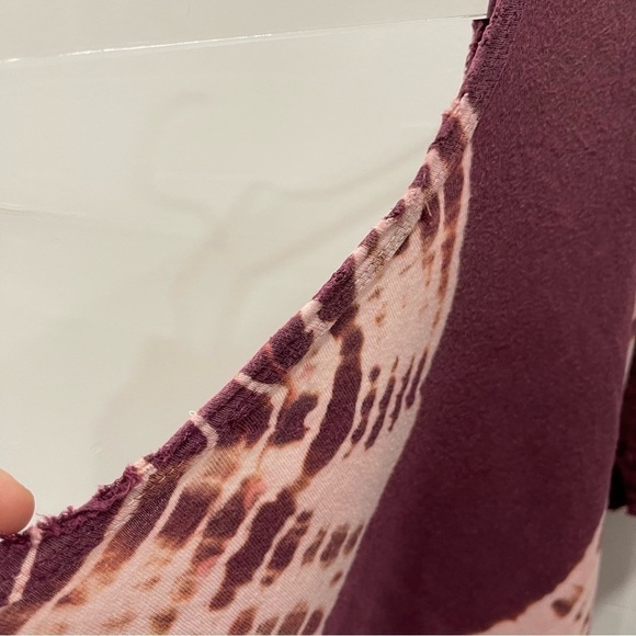 Michael Stars Distressed Tie-Dye Short Sleeve Loose Fit Top Tee T-Shirt One Size - Picture 10 of 10